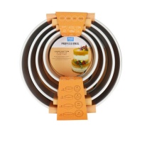 Moule rond en aluminium 15.2, 20.3, 25.4 et 30.5 cm - PME - 4 pcs.