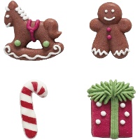 Figurines en sucre de Noël assorties, 3,5 cm - Dekora - boîte de 48 pièces