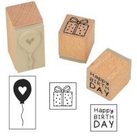 Figurine anniversaire timbres 2 cm - 3 unités