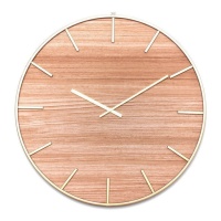 Horloge murale en bois et or 60 cm - DCasa