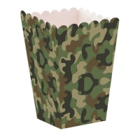 Grande boîte à pop-corn militaire camouflage - 12 pcs.
