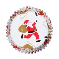 Capsules pour cupcake Père Noël avec intérieur en aluminium - PME - 30 pcs.