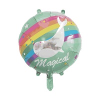 ballon baleine licorne arc-en-ciel, 55 cm