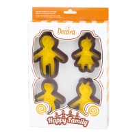 Kit d'emporte-pièces Happy Family avec 4 emporte-pièces et 4 marqueurs - 8 pièces