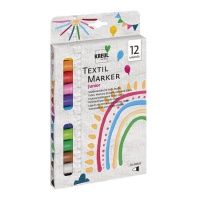 Marqueurs textiles translucides pour enfants - Kreul - 12 pcs.