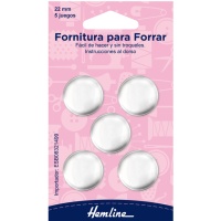 Quincaillerie de doublure de bouton pour boutons de 22 mm - Ourlet - 5 pcs.