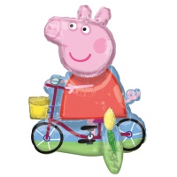 Ballon Peppa Pig sur un vélo 55 x 45 cm - Anagramme