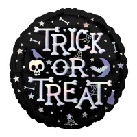 Ballon Trick or Treat 45cm rond iridescent - Anagramme