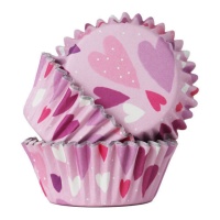 Capsules à cupcake pour coeurs avec intérieur en aluminium - PME - 30 unités