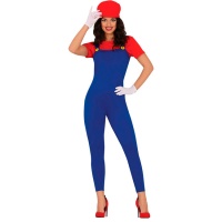 Costume de singe plombier rouge pour femmes