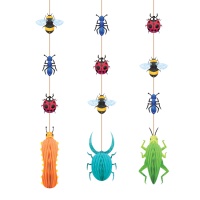 Pendentifs décoratifs en forme d'insecte 99 cm - 3 pcs.