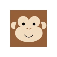Serviettes de table Monkey 16,5 x 16,5 cm - 16 pièces.