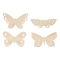 Figurines de papillons en bois - 4 pcs.