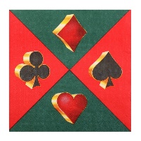 Serviettes vertes Casino de 16,5 x 16,5 cm - 20 unités