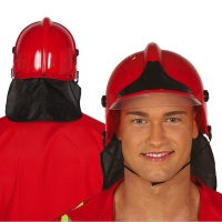 Casque de pompier rouge et noir - 1 pc.