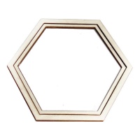 Cadre à broderie hexagonal en bois 16 x 18,5 cm - Casasol