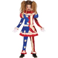 Costume de clown patriotique pour filles