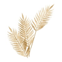 Branche décorative de feuille de palmier dorée avec paillettes 92 cm - 1 pc.