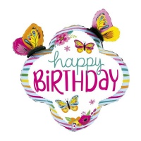 Happy Birthday Butterfly Balloon 71 x 74 cm - Grabo