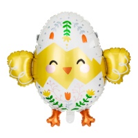 Ballon poussin avec oeuf décoré 78,5 x 64,5 cm - PartyDeco