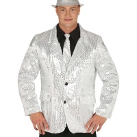 Veste à paillettes argentées pour hommes