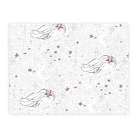 Nappe en papier Be a Mermaid pour coloriage individuel 30 x 40 cm - 8 pièces