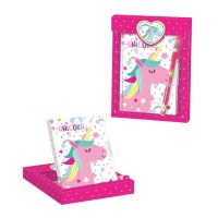 Set cadeau Journal et stylo Licorne