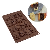 Moule à chocolat en silicone Love 17 x 29,5 cm - Silikomart - 16 cavités