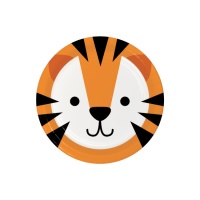 Assiettes tigre 22 cm - 8 pcs.
