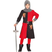 Costume de roi médiéval rouge et noir pour enfants