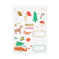 Stickers de Noël Winter Forest - 1 feuille