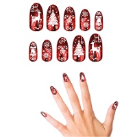 Ongles artificiels de Noël rouges
