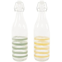 Bouteille de 1 L avec des rayures vertes ou jaunes - 1 unité