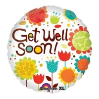 Ballon à fleurs Get Well Soon 43 cm - Anagram