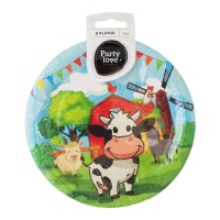 Assiettes Happy farm animals 17 cm - 8 pcs.