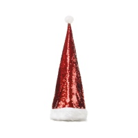 Chapeau de Père Noël avec paillettes 70 cm