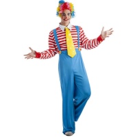 Costume de clown bleu et rouge pour hommes