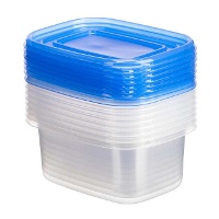 Tupper de 0,66 L rectangulaire en plastique - 8 unités