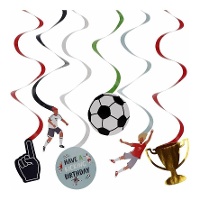 Pendentifs de football assortis - 6 unités
