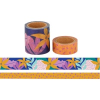 Washi tape fleurs et points - 5 m