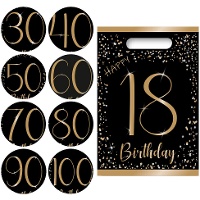 Sacs Elegant Gold avec chiffres - 6 unités