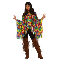 Poncho hippie coloré pour adultes