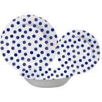 Vaisselle bleu taupe - 18 pièces