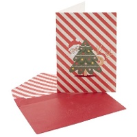 Carte de voeux de Noël avec Père Noël assortie - 1 unité