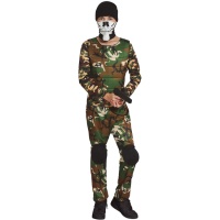 Costume militaire avec jupe de squelette pour enfants