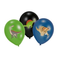 Ballons en latex Dinosaure préhistorique 27,5 cm - Amscan - 6 pcs.