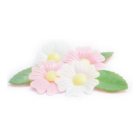 Gaufrettes de fleurs sauvages avec feuilles - Scrapcooking - 6 pcs.