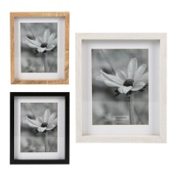 Cadre photo fleurs noir et blanc pour photos 15 x 20 cm - DCasa