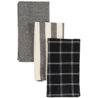 Serviettes de cuisine grises et noires - 3 pcs.