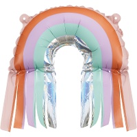 Ballon arc-en-ciel avec franges de 33 x 31,5 cm